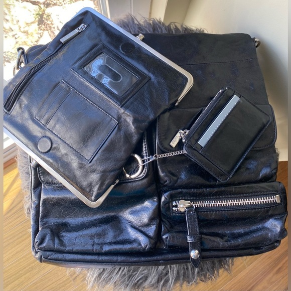 Auth Hobo matching 3 piece set in EUC black leather super soft. Leather smell - Picture 7 of 7